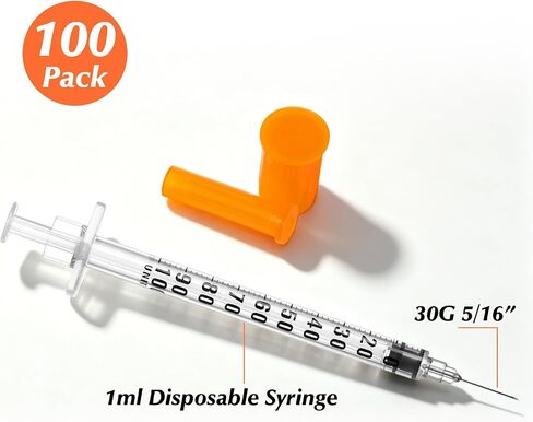 1 ml/cc 30 Gauge 5/16 Inch Syringe, Individually Packed, 100PCS in Kuwait