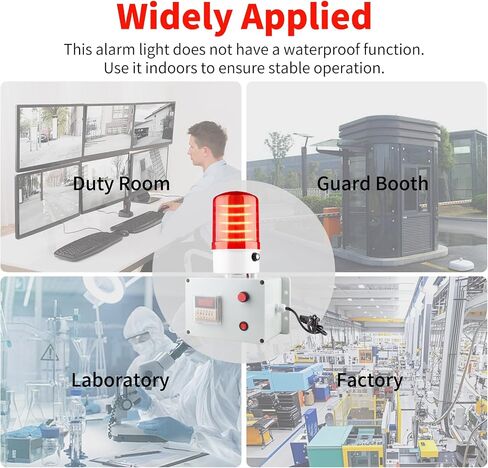 Cycle Timer Alarm with Flashing Light - 0-110dB Adjustable Siren, Automatic Repeat Timing for Industrial Safety, Facility Reminders, Workshops, Gyms, Kitchens, Laboratories (AC110V) in Kuwait