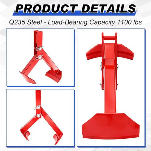 Vertical Drum Lifter 55 Gallon, 1100 Lbs Capacity Clamp for Steel & Plastic Barrels, Heavy Duty Material Handling Equipment, Secure Hydraulic Drum Grabber (Standard) in Kuwait