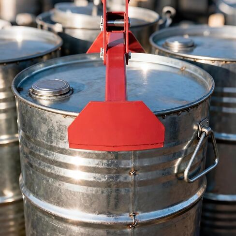 Vertical Drum Lifter 55 Gallon, 1100 Lbs Capacity Clamp for Steel & Plastic Barrels, Heavy Duty Material Handling Equipment, Secure Hydraulic Drum Grabber (Standard) in Kuwait