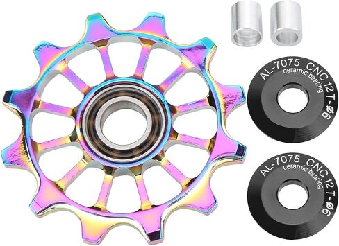 Generic 12T Aluminum Alloy Bike Rollers, Pulley Wheel Guide Wheel, Derailleur Pulley Wheels with Ceramic Bearing for Mountain Road Bikes in Kuwait
