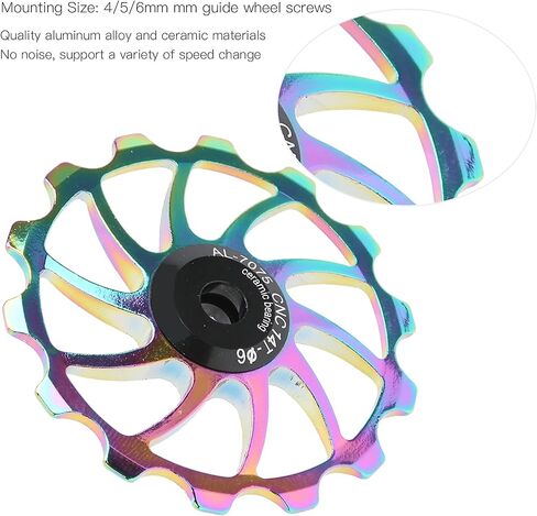 Bike Guide Roller 14T, Aluminum Alloy Pulley Wheel with 4/5/6mm Screws for Mountain Bike in Kuwait