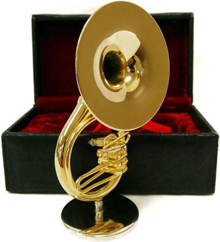 Miniature Gold Colored Sousaphone with A Case Decoration in Kuwait