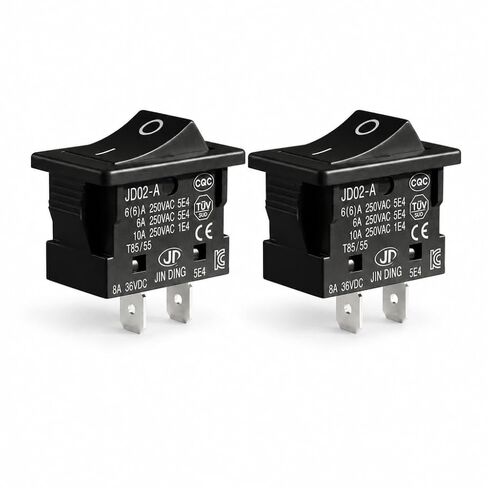 lcocove JD 2 قطعة 30A مفتاح الطاقة 125 فولت/250 فولت تيار متردد قارب الروك التبديل تشغيل/إيقاف التبديل 4 دبابيس 2 موقف الضوء الأحمر مضيئة تبديل التبديل مع شهادة UL in Kuwait