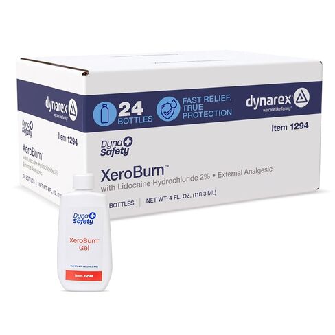 Dynarex XeroBurn Burn Gel مع 2٪ ليدوكائين - الإسعافات الأولية الأساسية للحروق الطفيفة وحروق الشمس ولدغات الحشرات - 4 فلوريدا أوقية. أوقية. زجاجات - 24 لكل علبة in Kuwait
