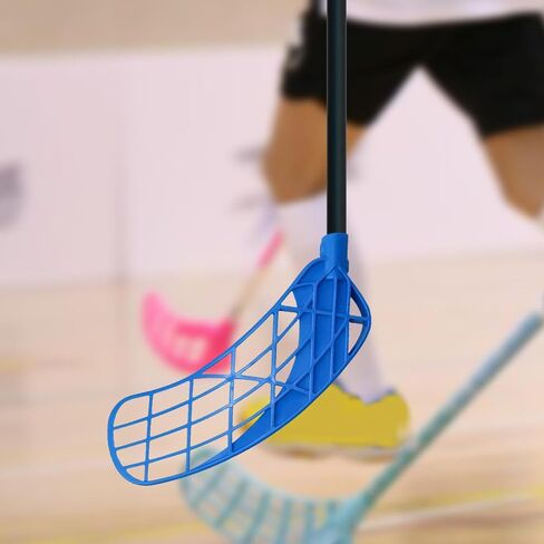 Qianly Floorball Sticks Head Versatile Hockey Stick Blade Accessory Curved Floorball Blade PE Material Suitable for Hobbyists School Teams Ice Hockey, Blue Right Hand in Kuwait
