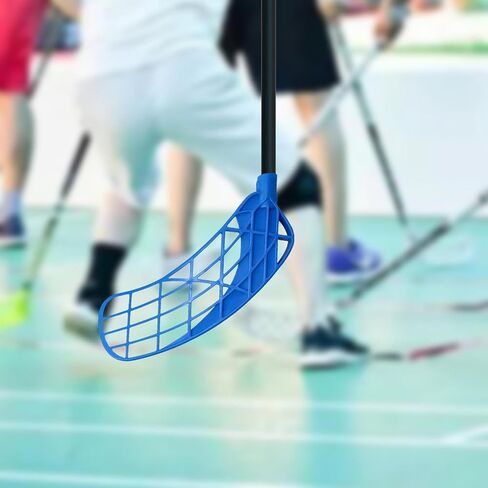 Qianly Floorball Sticks Head Versatile Hockey Stick Blade Accessory Curved Floorball Blade PE Material Suitable for Hobbyists School Teams Ice Hockey, Blue Right Hand in Kuwait