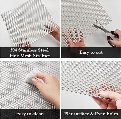 304 Stainless Steel Perforated Sheet Metal Round 1mm Mesh 20x20cm With 1-10mm Holes Multiple Sizes(1mm Mesh,35x35cm) in Kuwait