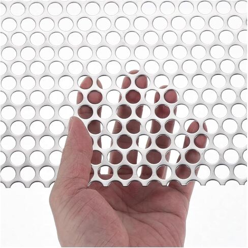 Perforated Sheet Metal Round 304 Stainless Steel Mesh Panel Silver 10-40cm 1-10mm For Ventilation 1mm 40x40cm(6mm Mesh,30x30cm) in Kuwait