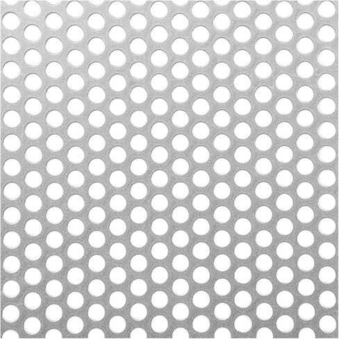 304 Stainless Steel Perforated Sheet Metal Round 0.8mm Thick 6mm Mesh 25x25cm(5mm Mesh,35x35cm) in Kuwait