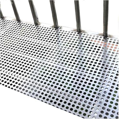 304 Stainless Steel Perforated Sheet Metal Round Plate Silver 0.8mm Thick Mesh 1-10mm Size 40x40cm 6mm(10mm Mesh,10x10cm) in Kuwait