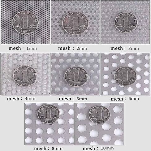 304 Stainless Steel Perforated Sheet Round 0.8mm Thick 2mm Mesh 40x40cm(10mm Mesh,15x15cm) in Saudi Arabia