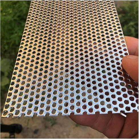 304 Stainless Steel Perforated Sheet Metal Round 0.8mm Silver 15x15cm For Vent Grille And DIY(6mm Mesh,40x40cm) in Kuwait