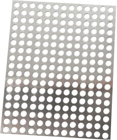Perforated Sheet Metal Round 304 Stainless Steel Plate Silver 2mm Mesh 30x30cm(6mm Mesh,20x20cm) in Kuwait