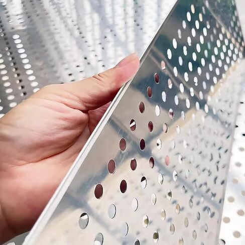 Perforated Sheet Metal Round 304 Stainless Steel Plate Silver 2mm Mesh 30x30cm(6mm Mesh,20x20cm) in Kuwait