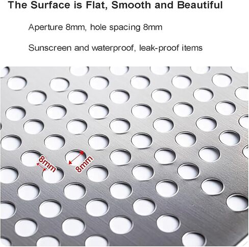 Perforated Sheet Metal Round 304 Stainless Steel Plate Silver 2mm Mesh 30x30cm(6mm Mesh,20x20cm) in Kuwait