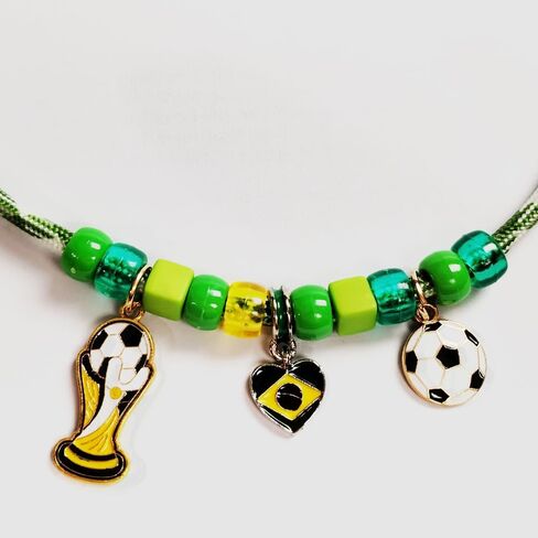 2026 World Cup Soccer Dog Collar, Adjustable Football Pet Collar for Small & Medium Dogs - Soft Polyester Puppy Neck Strap with Quick-Release Buckle. (WC26-Brazil) in Kuwait