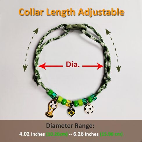 2026 World Cup Soccer Dog Collar, Adjustable Football Pet Collar for Small & Medium Dogs - Soft Polyester Puppy Neck Strap with Quick-Release Buckle. (WC26-Brazil) in Kuwait