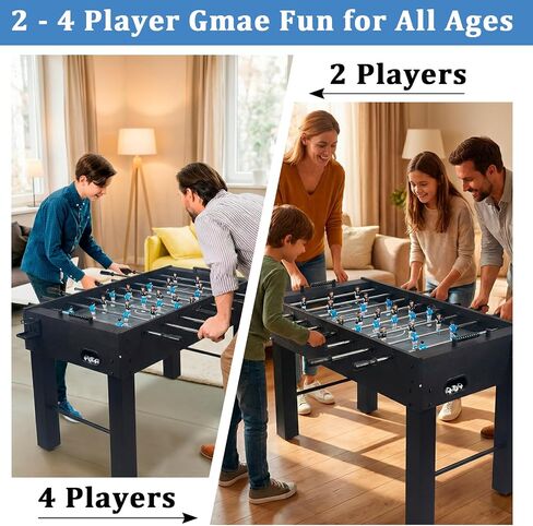 54 Inch Full Size Regulation Foosball Table | Competition Sized Arcade Soccer Game Table for Home, Office or Game Room - Includes 4 Balls, 2 Cup Holders in Kuwait