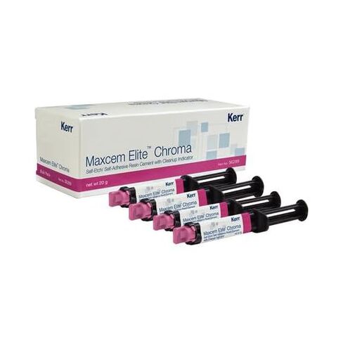 Kerr Dental 36371 Maxcem Elite Chroma Resin Cement Syringes Clear 4/Pk 5 Gm 36299 in Kuwait