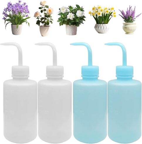 Wash Bottle 4 Pack 250ml Squeeze Bottles & Visible Scale, Leak-Proof Lab Wash Bottle for Tattoo Cleaning, Eyelash Extensions, Succulent Watering, Precise Liquid Control（Purple） in Kuwait