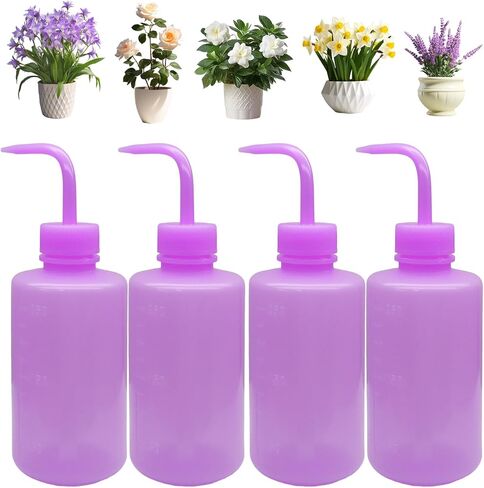 Wash Bottle 4 Pack 250ml Squeeze Bottles & Visible Scale, Leak-Proof Lab Wash Bottle for Tattoo Cleaning, Eyelash Extensions, Succulent Watering, Precise Liquid Control（Purple） in Kuwait