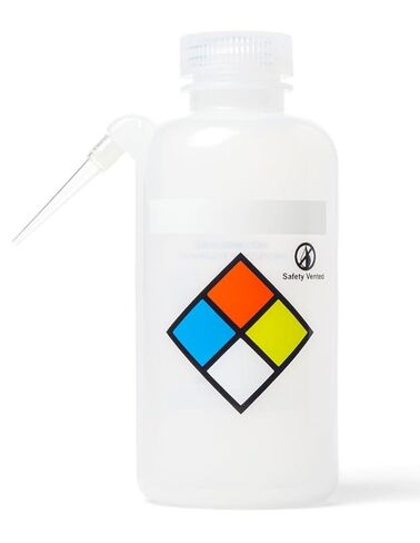 زجاجات غسيل للكتابة مطبوعة ومضادة للتسرب من United Scientific™ UniSafe™، أحادية، LDPE، 500 مل | مصممة للاستخدام في المختبر أو الفصل الدراسي أو المنزل in Kuwait