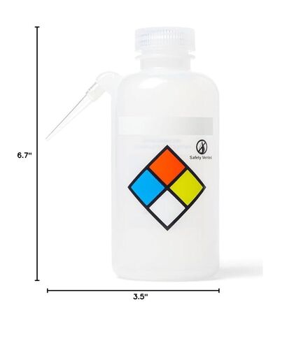 زجاجات غسيل للكتابة مطبوعة ومضادة للتسرب من United Scientific™ UniSafe™، أحادية، LDPE، 500 مل | مصممة للاستخدام في المختبر أو الفصل الدراسي أو المنزل in Kuwait