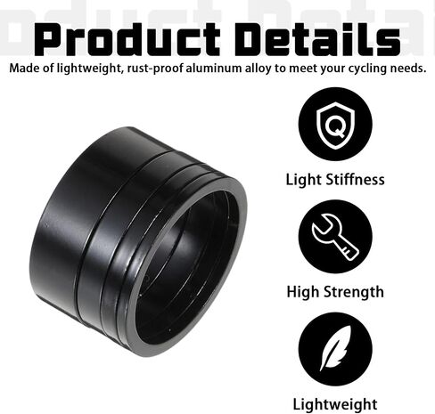 12Pcs Bicycle Headset Spacer, 4 Sizes Aluminium Alloy Bike Stem Headset Spacers Fork Washer Bike Handlebar Stem Spacers Threadless for Mountain Bikes, Road Bikes (2mm, 3mm, 5mm, 10mm) in Kuwait