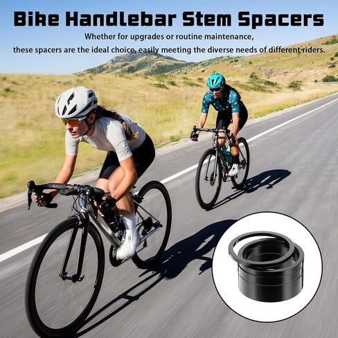 12Pcs Bicycle Headset Spacer, 4 Sizes Aluminium Alloy Bike Stem Headset Spacers Fork Washer Bike Handlebar Stem Spacers Threadless for Mountain Bikes, Road Bikes (2mm, 3mm, 5mm, 10mm) in Kuwait