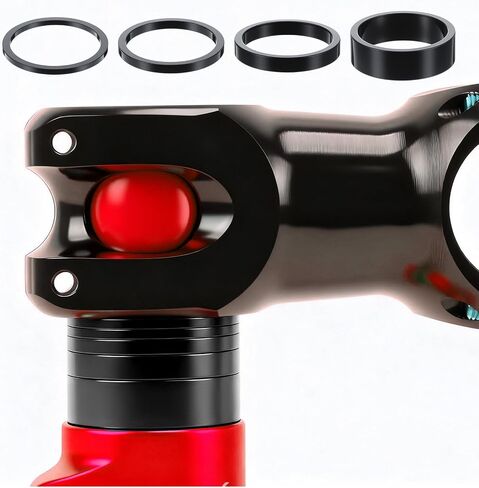 12Pcs Bicycle Headset Spacer, 4 Sizes Aluminium Alloy Bike Stem Headset Spacers Fork Washer Bike Handlebar Stem Spacers Threadless for Mountain Bikes, Road Bikes (2mm, 3mm, 5mm, 10mm) in Kuwait