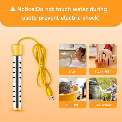 Submersible Bath Heater for Bathtub - Immersion Water Heater for Buckets, Pools, and Tubs, Fast & Efficient Portable Pool Warmer. in Kuwait