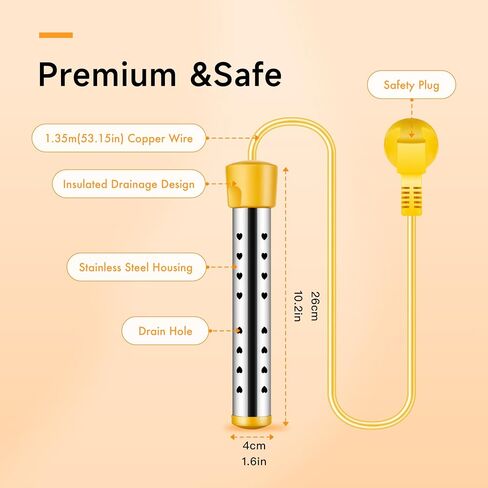 Submersible Bath Heater for Bathtub - Immersion Water Heater for Buckets, Pools, and Tubs, Fast & Efficient Portable Pool Warmer. in Kuwait