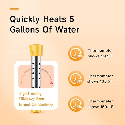 Submersible Bath Heater for Bathtub - Immersion Water Heater for Buckets, Pools, and Tubs, Fast & Efficient Portable Pool Warmer. in Kuwait