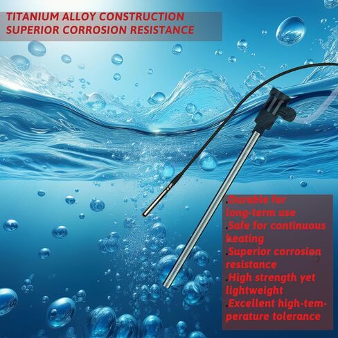 1500W Titanium Immersion Water Heater with Temp Control & GFCI – Submersible Electric Heater for Above-Ground Pool, Baptistry, Baptismal Pool, Spa, Bucke, Hot TubBathtub & Inflatable Pool in Kuwait