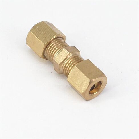 Lkq-Brass Adapter Fit 1/4" X 1/4" Tube OD Straight Compression Union Brass Pipe Fittings Connectors Adapters 229 PSI, Garden Hose Connector in Kuwait