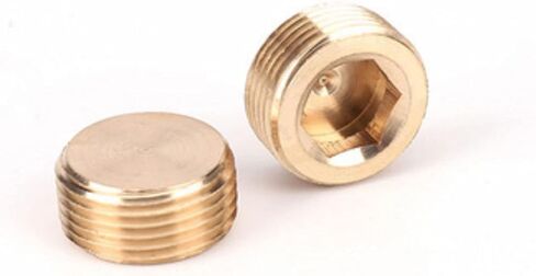 Lkq-Brass Adapter 1/8" 1/4" 3/8" 1/2" 3/4" BSP Male Thread Brass Hex Head Socket End Cap Plug Copper Coupler Connector Adapter Pipe Fitting, Garden Hose Connector(1/8") in Kuwait