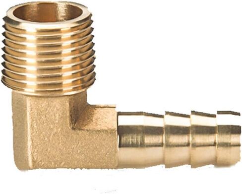 Lkq-Brass Adapter Brass Hose Barb Fitting Elbow 6mm 8mm 10mm 12mm 16mm To 1/4 1/8 1/2 3/8" BSP Male Thread, Garden Hose Connector(10mm Barb,1/2") in Kuwait