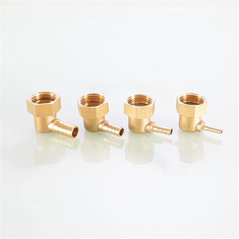 Lkq-Brass Adapter 1/2" BSP Female Thread Brass Elbow 90 Degree Barbed Pipe Fitting Coupler Connector 4mm 6mm 8mm 10mm Hose Barb, Garden Hose Connector(6mm Hose Barb) in Kuwait