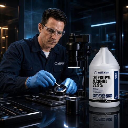 Nanoskin Isopropyl Alcohol 99.9% (IPA) 1 Gallon Pack of 4, High-Purity Technical Grade Alcohol Solvent, Fast-Evaporating Low-Residue Formula for Industrial & Laboratory Use in Kuwait