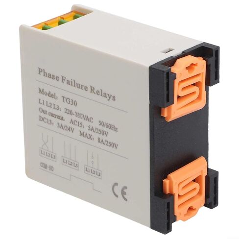 FABULETTA Phase Relay TG30/TG30S 380V AC Voltage Detection with LED Indicator for Motor Protection, DIN Rail Mount Industrial Automation Equipment, Phase Loss and Unbalance Guard(TG30) in Kuwait