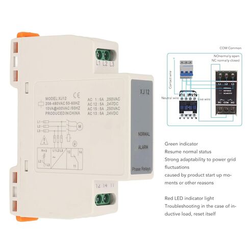 Oumefar 208-480VAC 3 مراحل تسلسل التتابع خفيف الوزن متين لحماية المحرك لأنظمة المصاعد 1 X Relay in Kuwait
