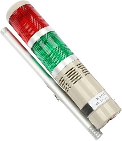 LED AC220V 110V DC 12V 24V Safety Stack Lamp Red Green Yellow Flash Industrial Tower Signal Light LTA-505 Red and Green(12V Flash-Sound) in Kuwait