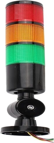 1-5 طبقة السلامة الصناعية كومة ضوء LED مصباح DC12V 24V 220V 50mm برج الجسم الأسود تحذير الضوء الأحمر العنبر (3 طبقة مع الصوت، ضوء فلاش 110-220 فولت) in Kuwait