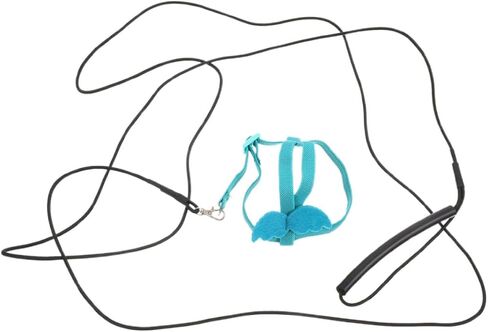 Housoutil Adjustable Parrot Harness Leash with Ultralight Elastic Rope for Pet Birds, Wear-Resistant Blue Bird Leash Suitable for Interacting with Your Pet or Outdoor Use in Public Park in Kuwait