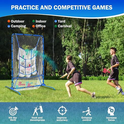 6FT Baseball Pitching net, 9-Pocket Pitcher Net with Strike Zone, Adjustable Height Target Throwing Trainer, Baseball Softball Practice Net with Carry Bag for Beginners/Professionals Outdoor Indoor in Kuwait