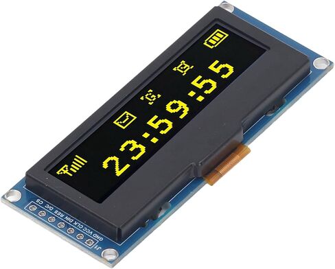 وحدة عرض OLED، وحدة تحكم SSD1305 صفراء عالية الدقة مقاس 2.23 بوصة مع واجهة SPI I2C ودقة 128x32، استهلاك منخفض للطاقة للتحكم الصناعي في الإلكترونيات ذاتية الصنع in Kuwait