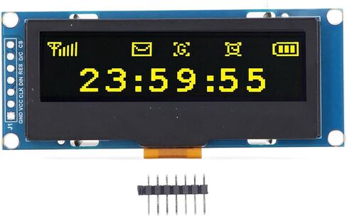 وحدة عرض OLED، وحدة تحكم SSD1305 صفراء عالية الدقة مقاس 2.23 بوصة مع واجهة SPI I2C ودقة 128x32، استهلاك منخفض للطاقة للتحكم الصناعي في الإلكترونيات ذاتية الصنع in Kuwait