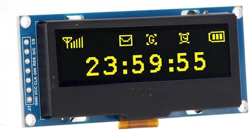 وحدة عرض OLED، وحدة تحكم SSD1305 صفراء عالية الدقة مقاس 2.23 بوصة مع واجهة SPI I2C ودقة 128x32، استهلاك منخفض للطاقة للتحكم الصناعي في الإلكترونيات ذاتية الصنع in Kuwait