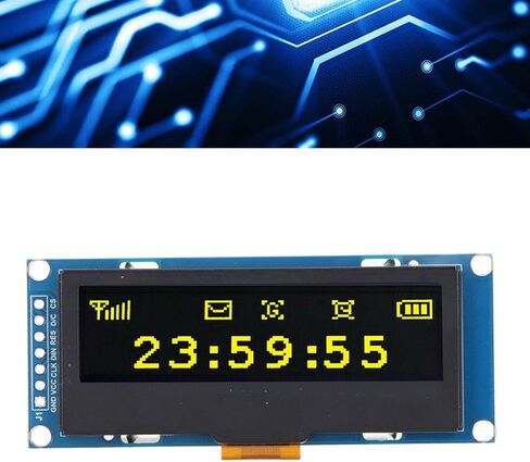وحدة عرض OLED، وحدة تحكم SSD1305 صفراء عالية الدقة مقاس 2.23 بوصة مع واجهة SPI I2C ودقة 128x32، استهلاك منخفض للطاقة للتحكم الصناعي في الإلكترونيات ذاتية الصنع in Kuwait